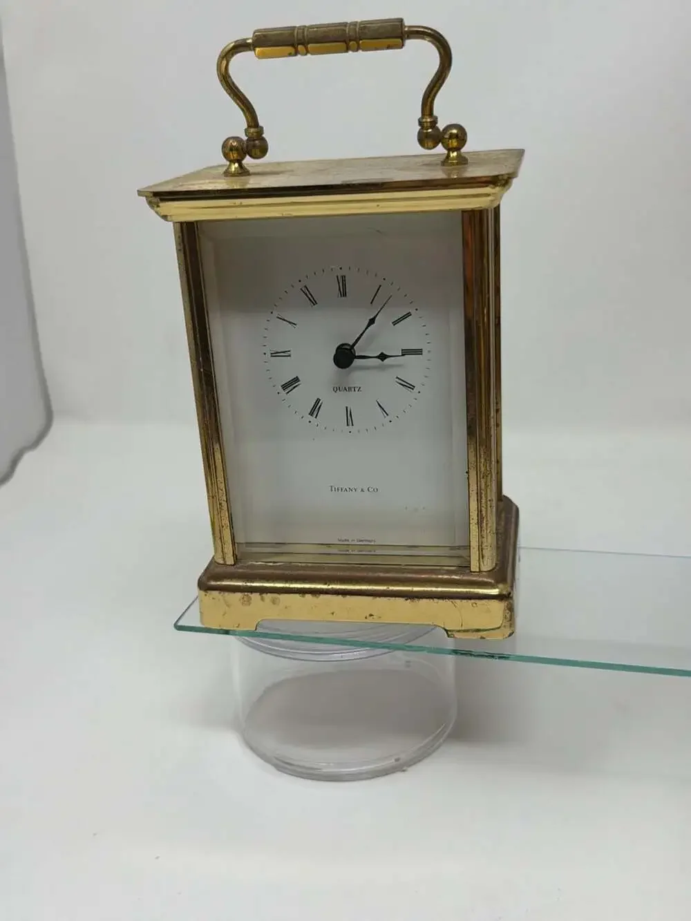 Vintage Tiffany & Co. Brass Carriage Clock Made in Germany